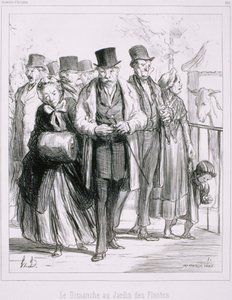 Souvenir dArtistes- Jardin des Plantesでの日曜日 作： Honoré Daumier